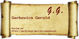 Gerbovics Gerold névjegykártya